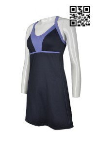 TF047 製作度身緊身運動服款式   自訂緊身運動服款式  連身泳衣  運動連身裙 羽毛球 網球 訂做緊身運動服款式  緊身運動服製衣廠